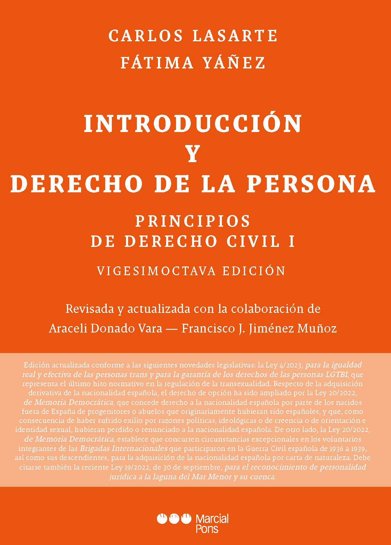 Principios de Derecho Civil I. Introducción y Derecho de la persona